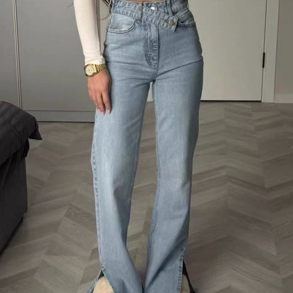 High-Waisted Light Blue Jeans